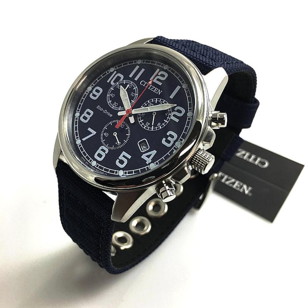 Citizen Men's Watch with Navy Dial and Silver Case